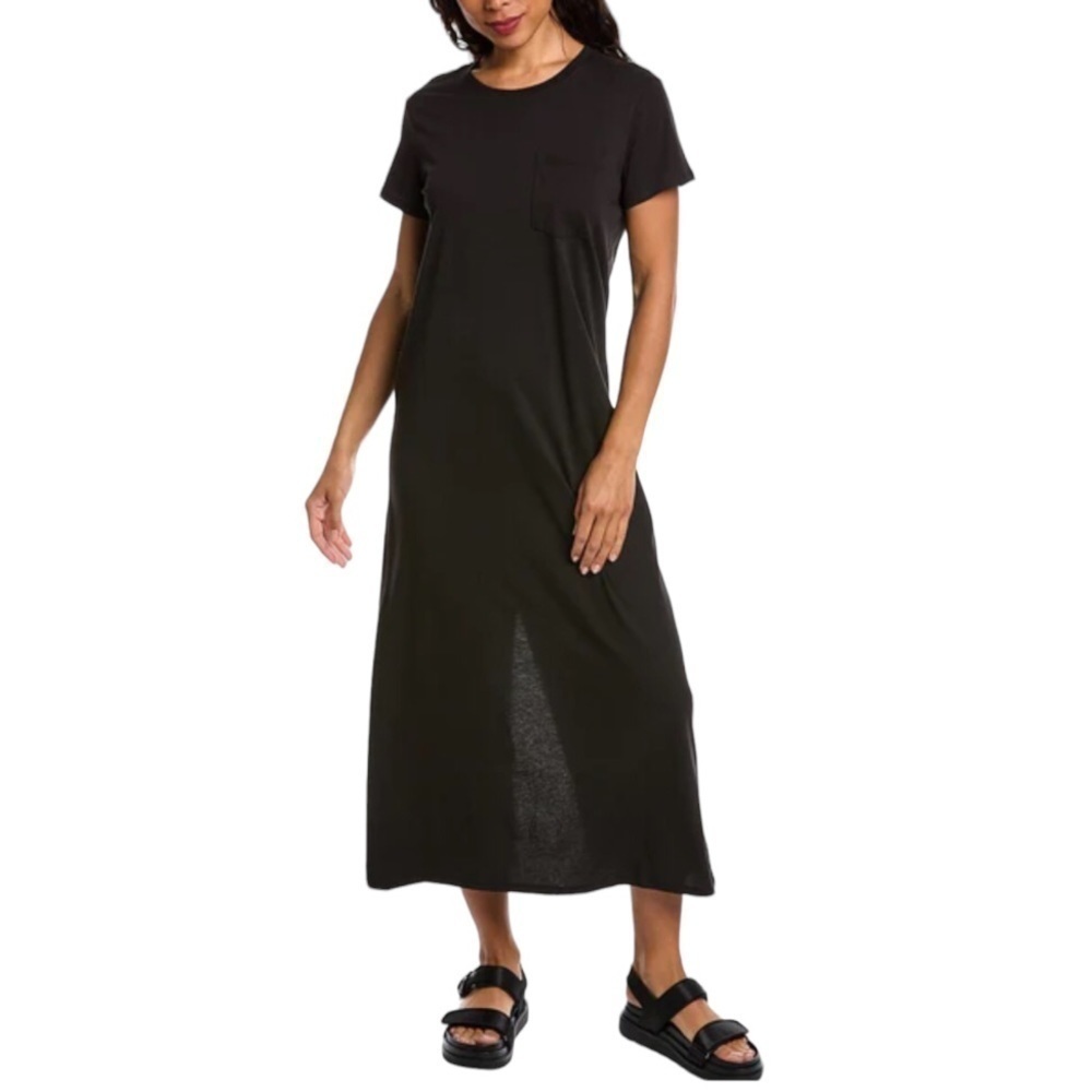 ATM Slub Maxi Dress Cotton One Pocket T-Shirt Black Medium